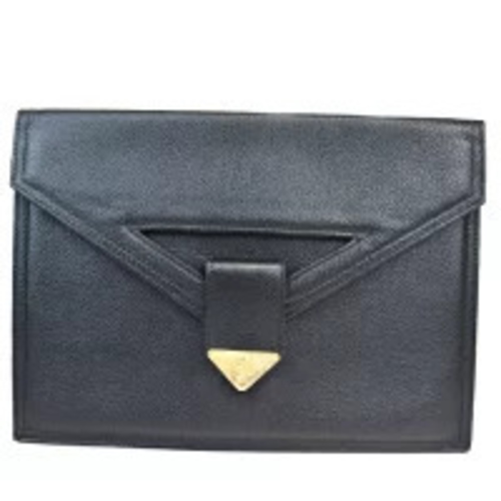 Saint Laurent Yves Clutch Bag Black Leather